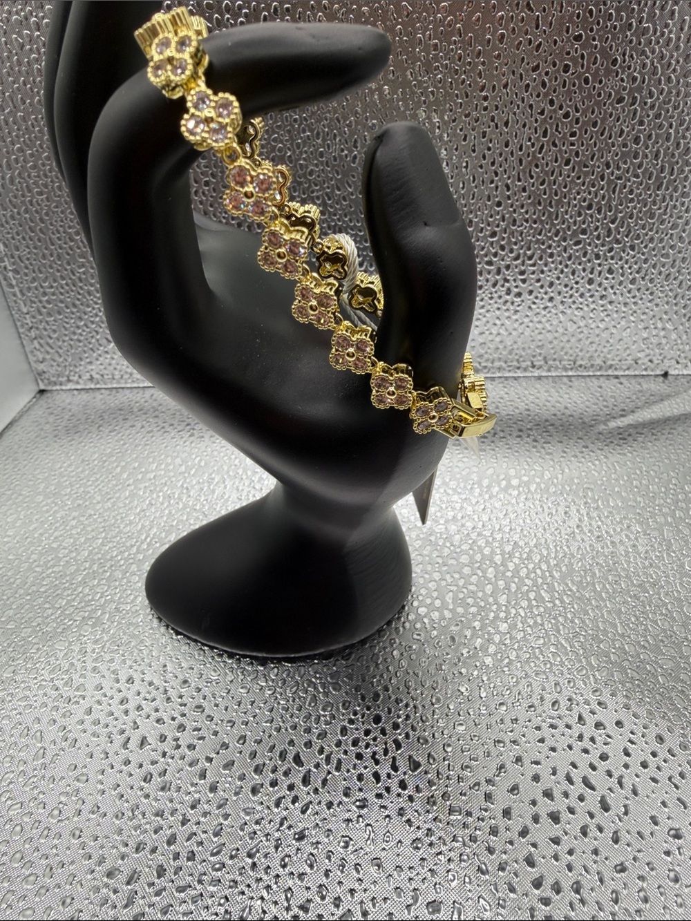 Gold Floral Link Bracelet  - Women's Jewelry
